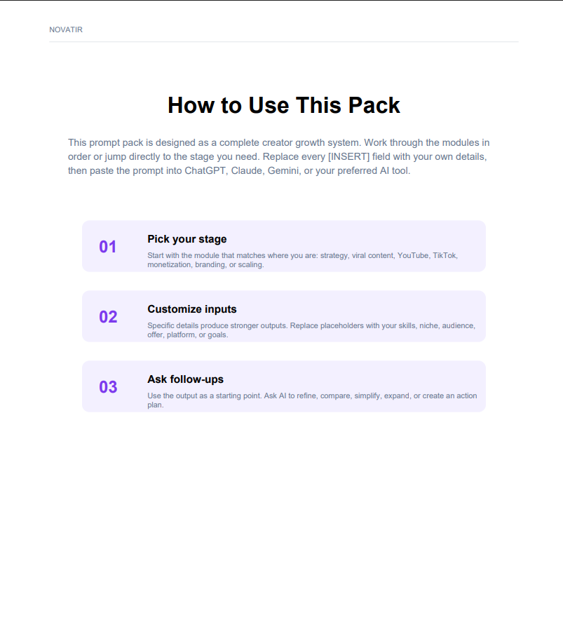Content Creator Prompt Pack